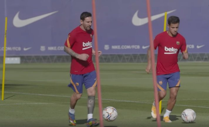  ميسي وكوتينيو من تدريب برشلونة