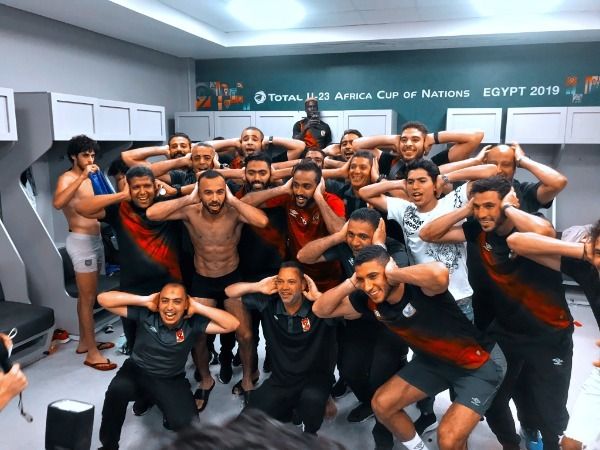 من احتفالات لاعبي الأهلي
