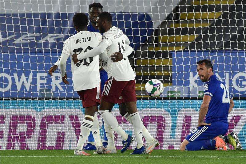 فرحة لاعبي آرسنال بالهدف