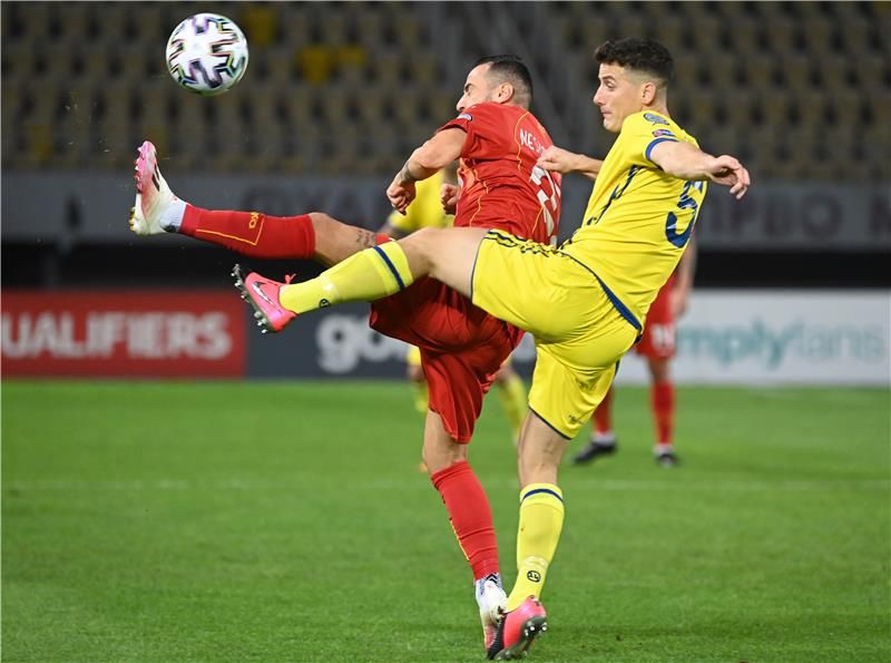 لقطة من مباراة مقدونيا الشمالية مع كوسوفو