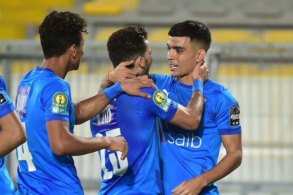 فرحة لاعبي الزمالك بهدف بن شرقي