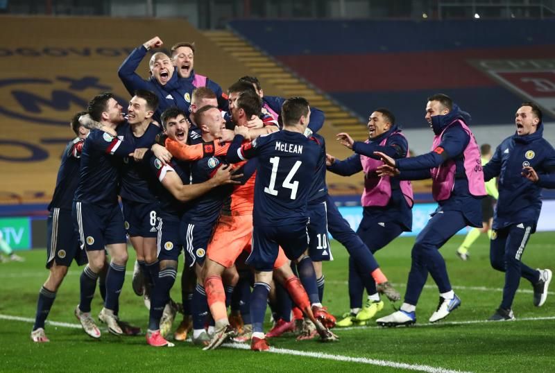 فرحة لاعبي المنتخب الاسكتلندي