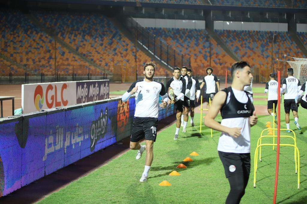 رمضان صبحي في مران منتخب مصر