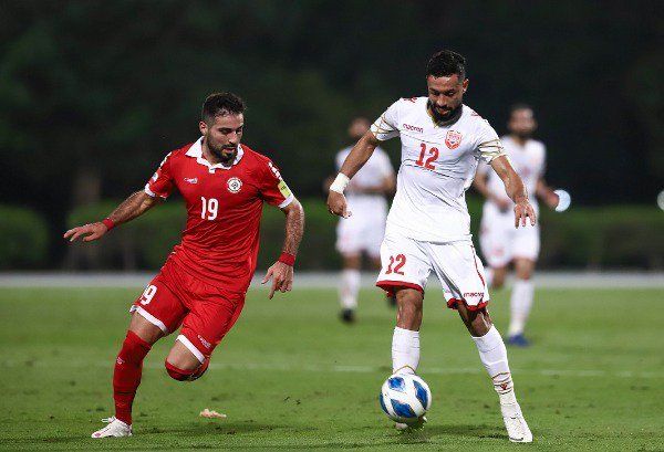 من مباراة لبنان والبحرين