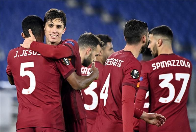 فرحة لاعبي روما