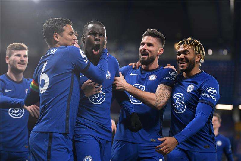 فرحة لاعبي تشيلسي