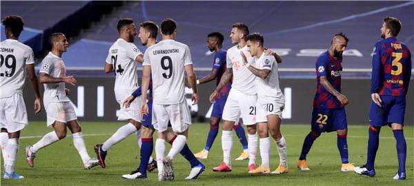 من مباراة بايرن وبرشلونة الأخيرة