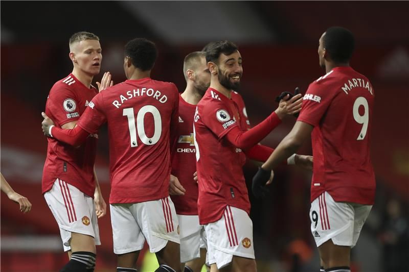 فرحة لاعبي مانشستر يونايتد