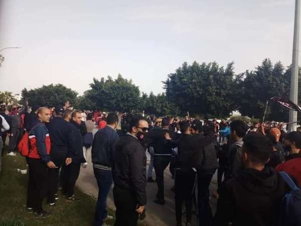 من احتجاجات جماهير الإفريقي يوم 9 يناير