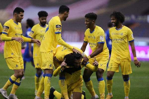 فرحة لاعبي النصر